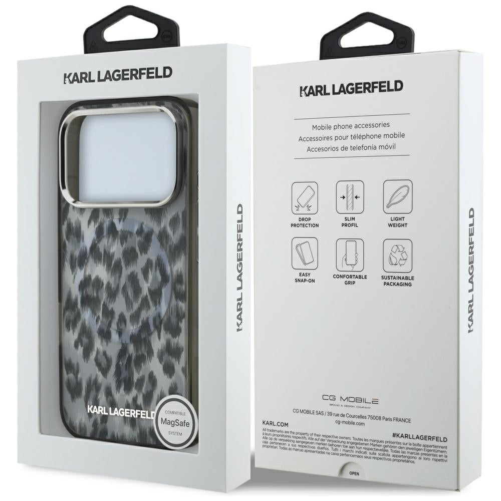 Karl Lagerfeld - IML Leopard Pattern MagSafe (KLHMP17LHDLEOICK) - iPhone 17 Pro - Black