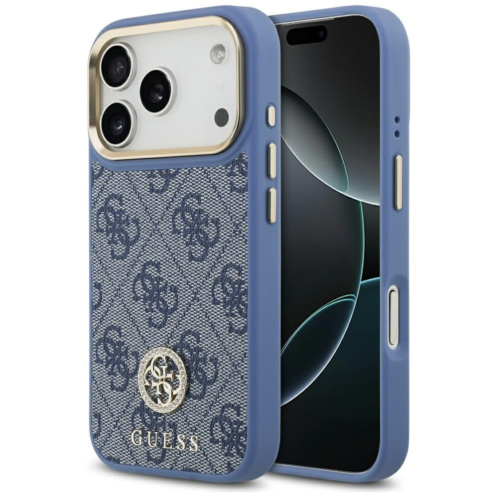 Guess - Hardcase 4G Strass Logo MagSafe (GUHMP17XP4GRMDEB) - iPhone 17 Pro Max - Blue