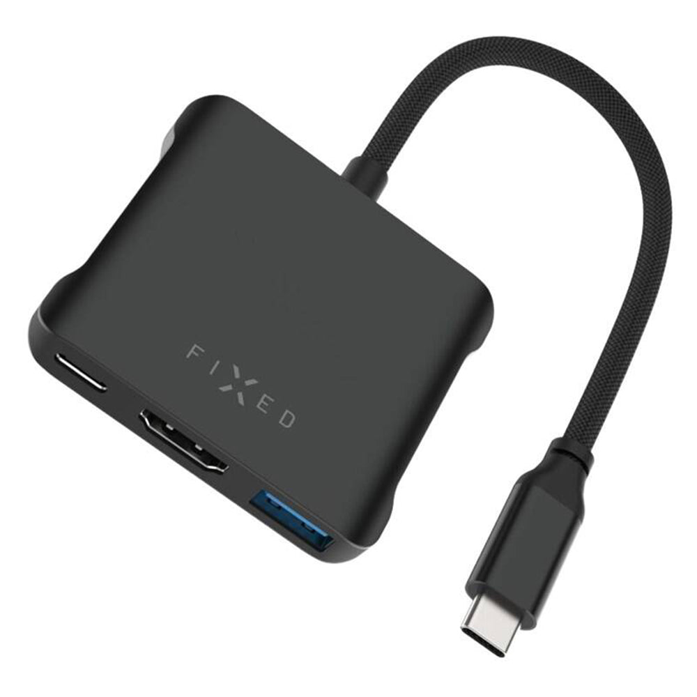 Fixed - Hub 5in1 Quadri (FIXHU-QR-BK) - USB-C to 2x USB-C, 2x USB-A, HDMI, PD140W, 4K, 10Gb/s - Space Black