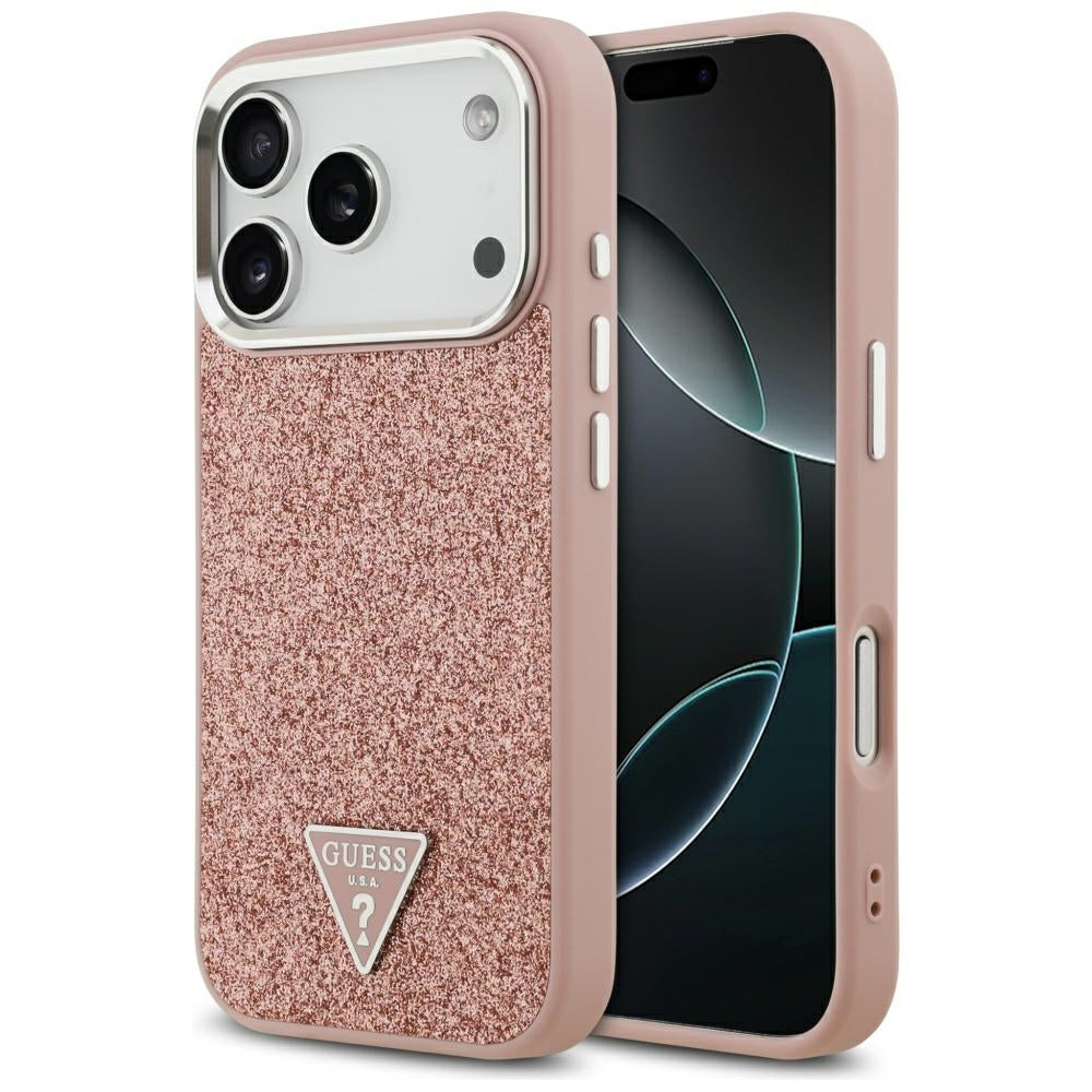 Guess - Glitter Triangle Logo MagSafe (GUHMP17LPFGTSCMP) - iPhone 17 Pro - Pink