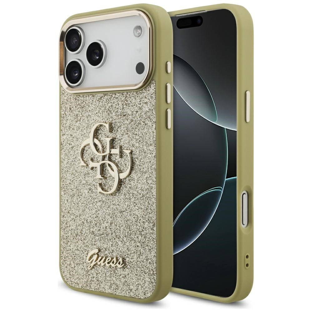 Guess - Fixed Glitter Big 4G Metal Frame (GUHCP17XHG4SGCD) - iPhone 17 Pro Max - Gold