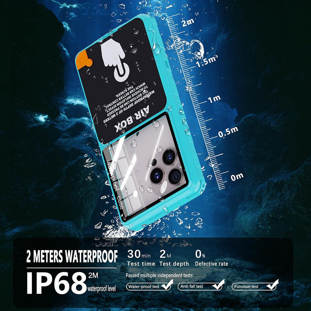 ShellBox - AirBox Waterproof IP68 Case (max. 6.9 inch) - Universal Phone Model (max. 15mm depth) - Blue