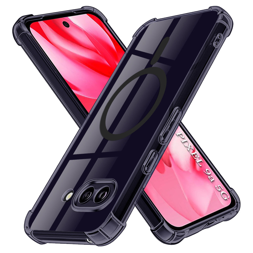 Techsuit - Shockproof Clear Silicone MagSafe - Google Pixel 9a - Smoke Black