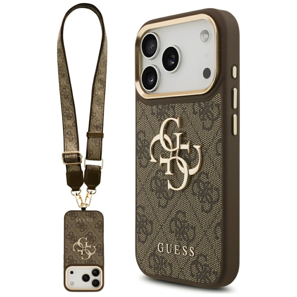 Guess - Big 4G Classic Logo with Big Strap Metal Buttons (GUHCP17LP4G4BCSW) - iPhone 17 Pro - Brown
