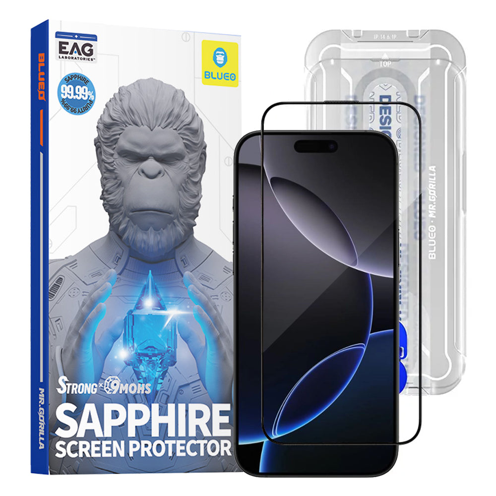 Blueo - Premium Sapphire Non Breaking / Scratching 9H Glass - iPhone 16 Pro Max / iPhone 17 Pro Max - Black