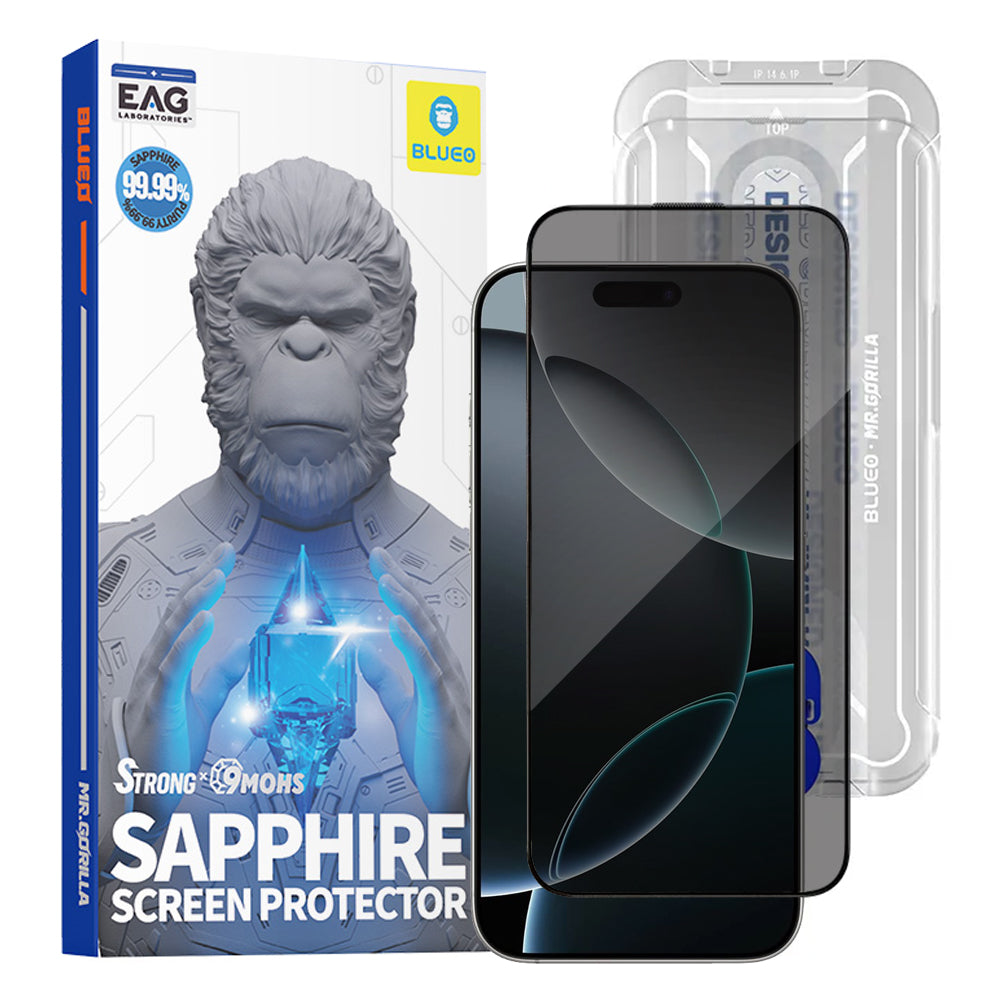 Blueo - Premium Sapphire Non Breaking / Scratching 9H Glass - iPhone 16 Pro / iPhone 17 / iPhone 17 Pro - Privacy