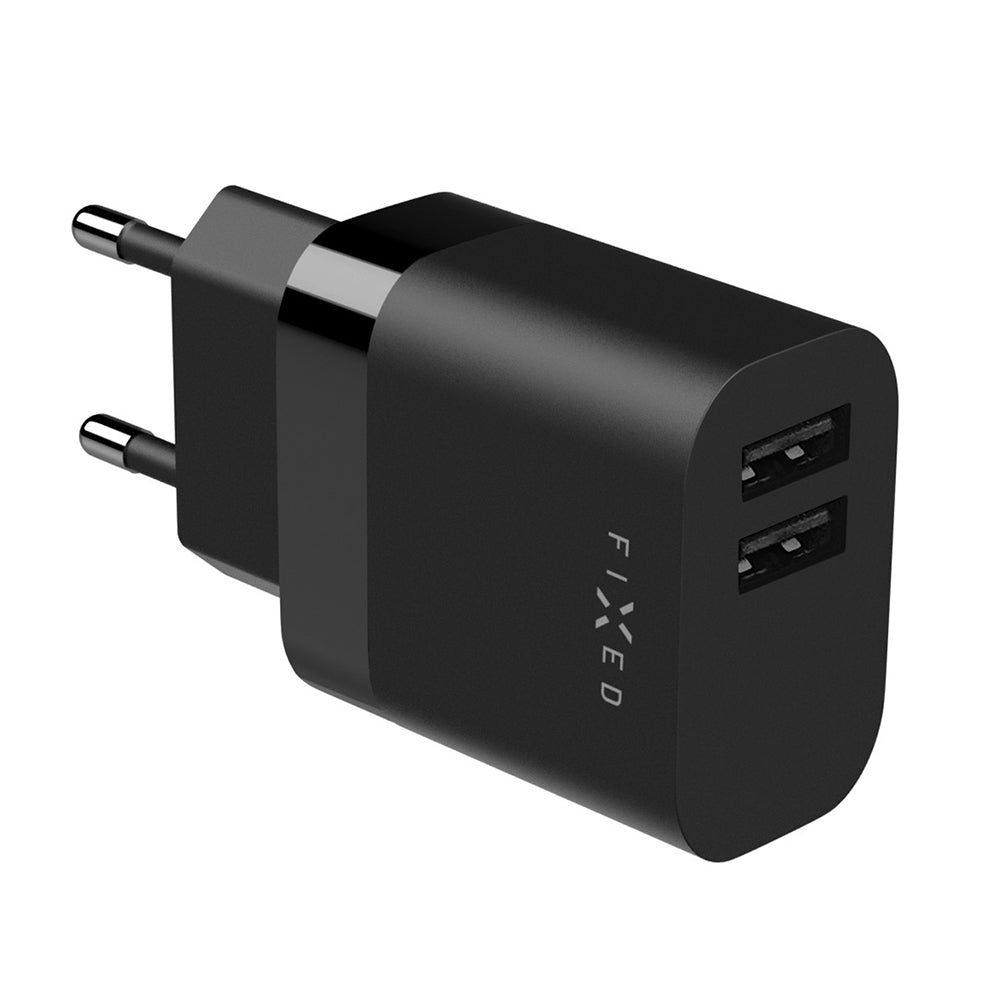 Fixed - Wall Charger (FIXC17N-2U-BK) - 2x USB, Smart Rapid Charge, 17W - Black