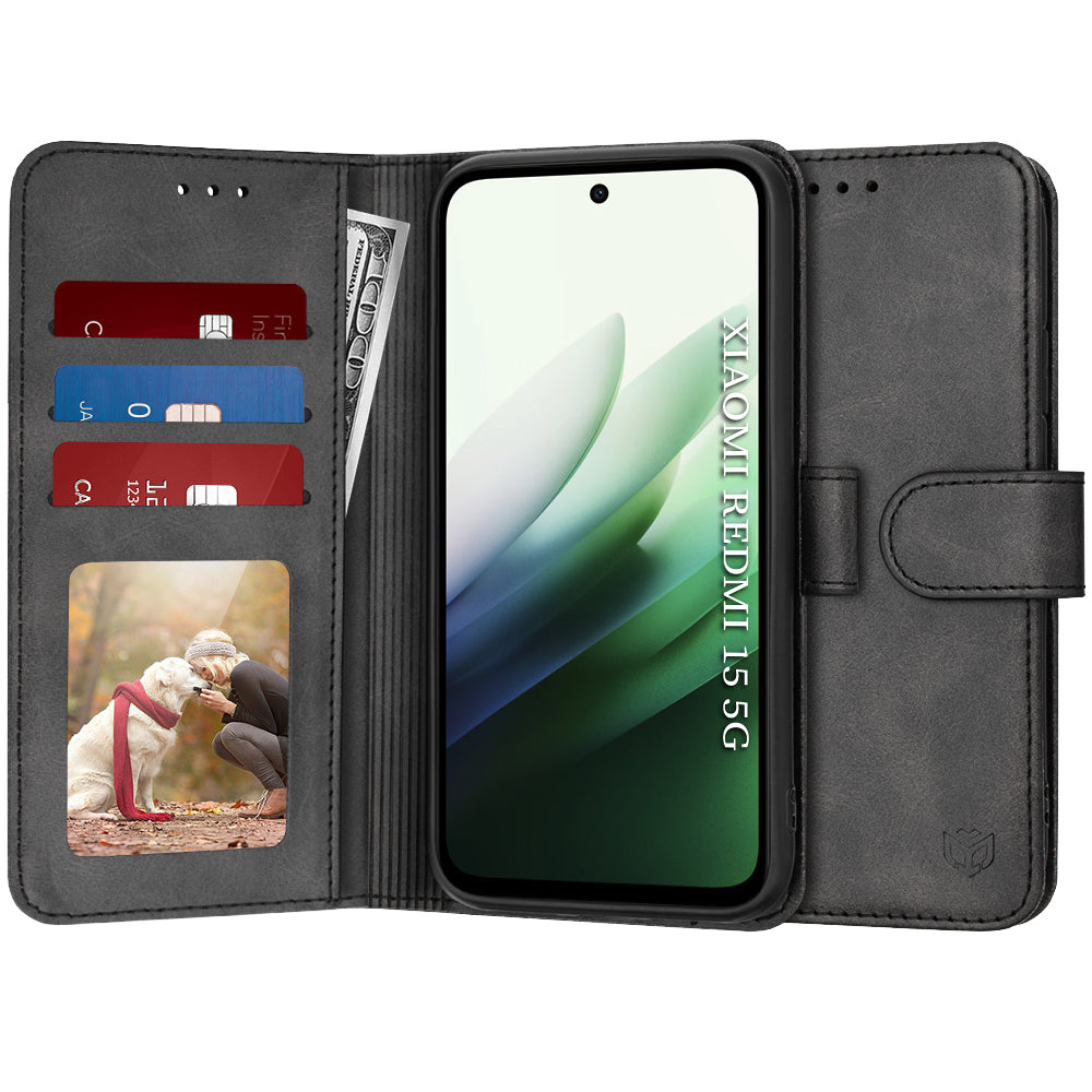 Techsuit - Diary Book - Xiaomi Redmi 15 4G / Redmi 15 5G - Black