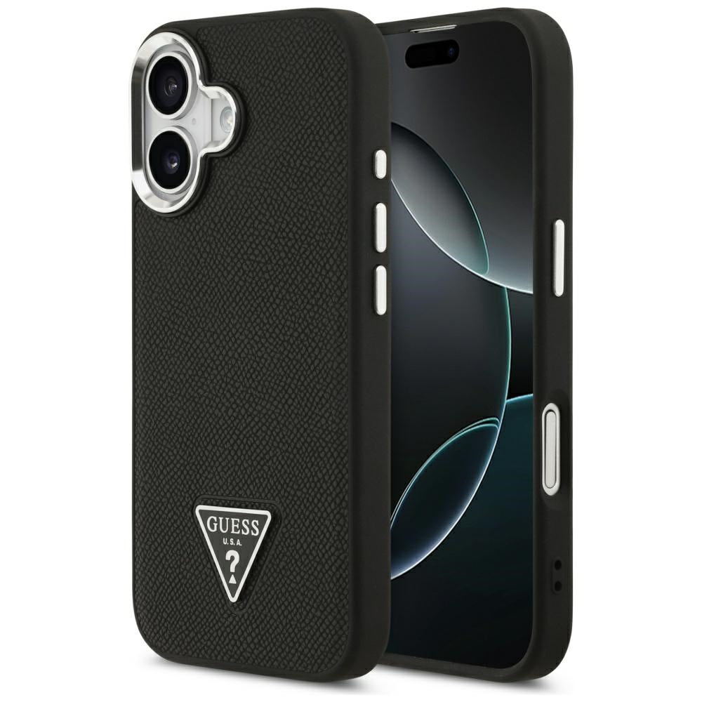 Guess - Grained Triangle Logo MagSafe (GUHMP17SPGTSPSK) - iPhone 17 - Black