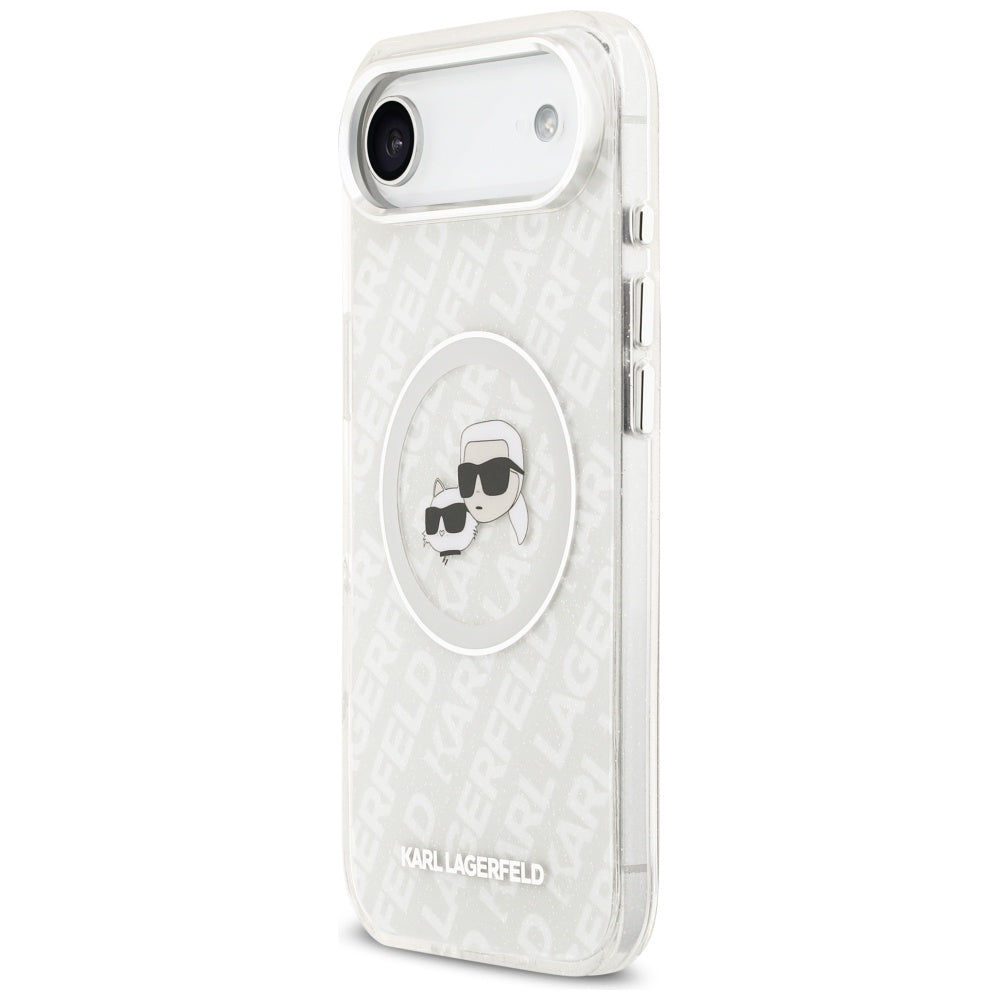 Karl Lagerfeld - IML Glitter K&C Heads Logo MagSafe (KLHMP17MHMKBKCHOG) - iPhone 17 Air - Grey