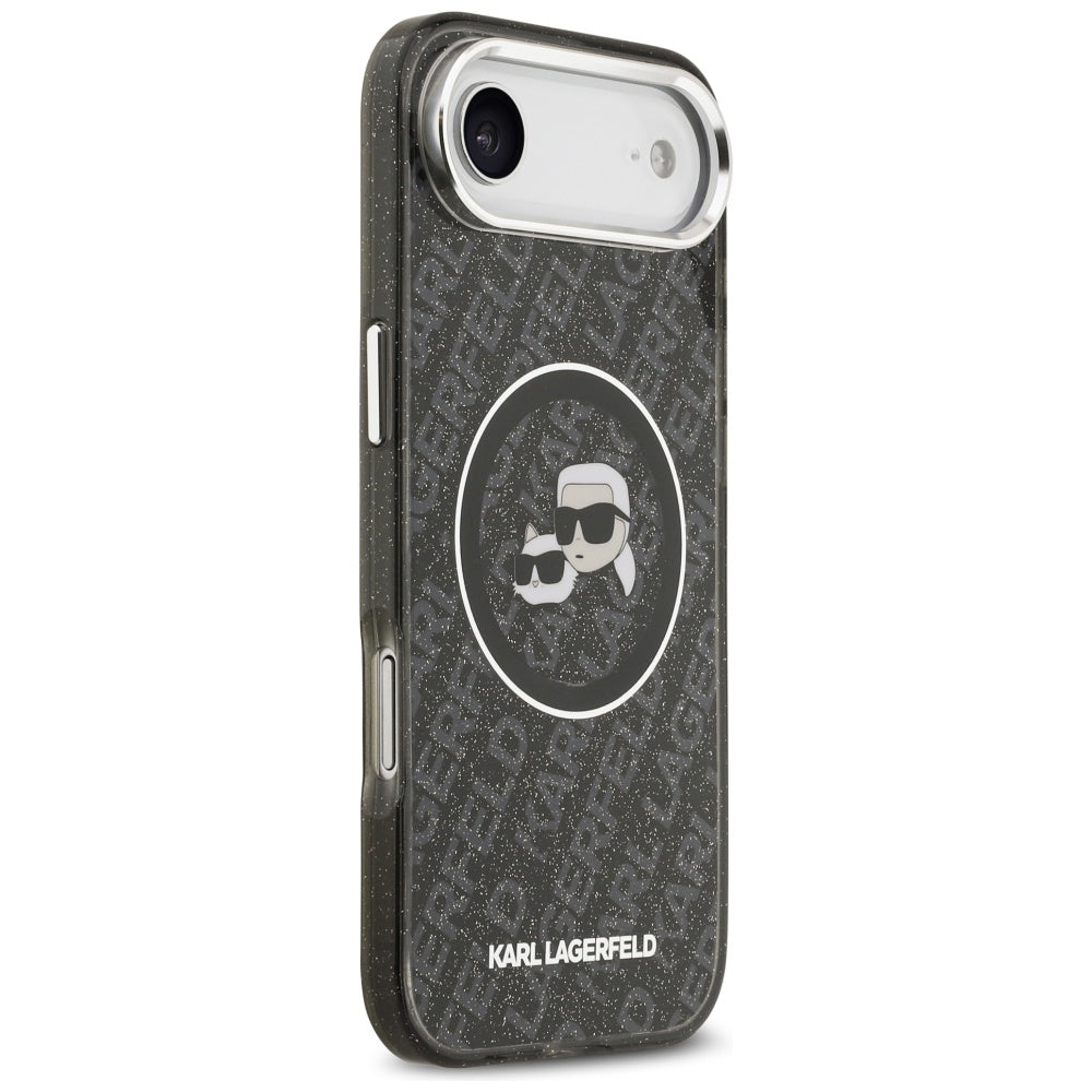 Karl Lagerfeld - IML Glitter K&C Heads Logo MagSafe (KLHMP17MHMKBKCHOK) - iPhone 17 Air - Black