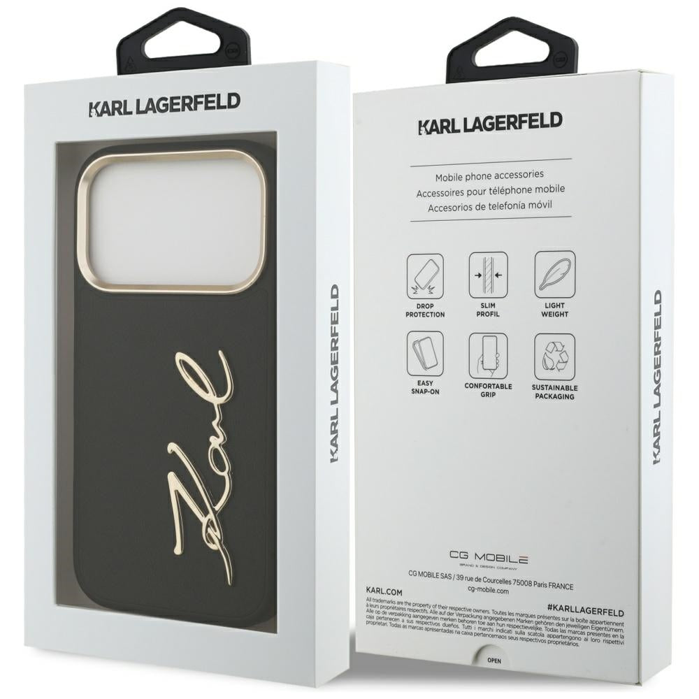 Karl Lagerfeld - Hardcase Script Logo (KLHCP17LPSKMGVK) - iPhone 17 Pro - Black