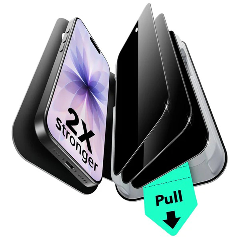 ESR - Privacy Tempered Glass UltraFit (3 pack) - iPhone 17 / iPhone 16 Pro - Black