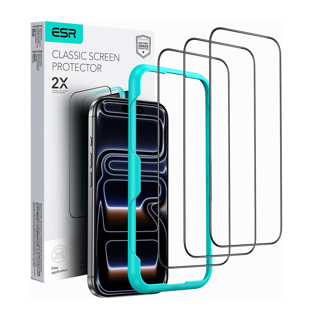 ESR - Tempered Glass (3 pack) - iPhone 17 Pro - Black