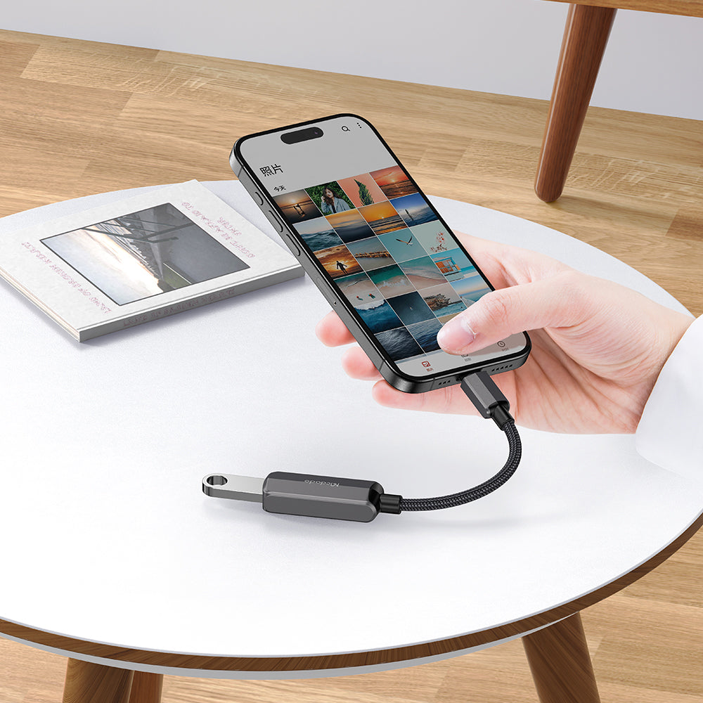 Mcdodo - OTG Adapter (CA-2830) - Type-C to Type-C, USB, Aluminum Alloy, Nylon, 3A. 60W, 13cm - Dark Grey