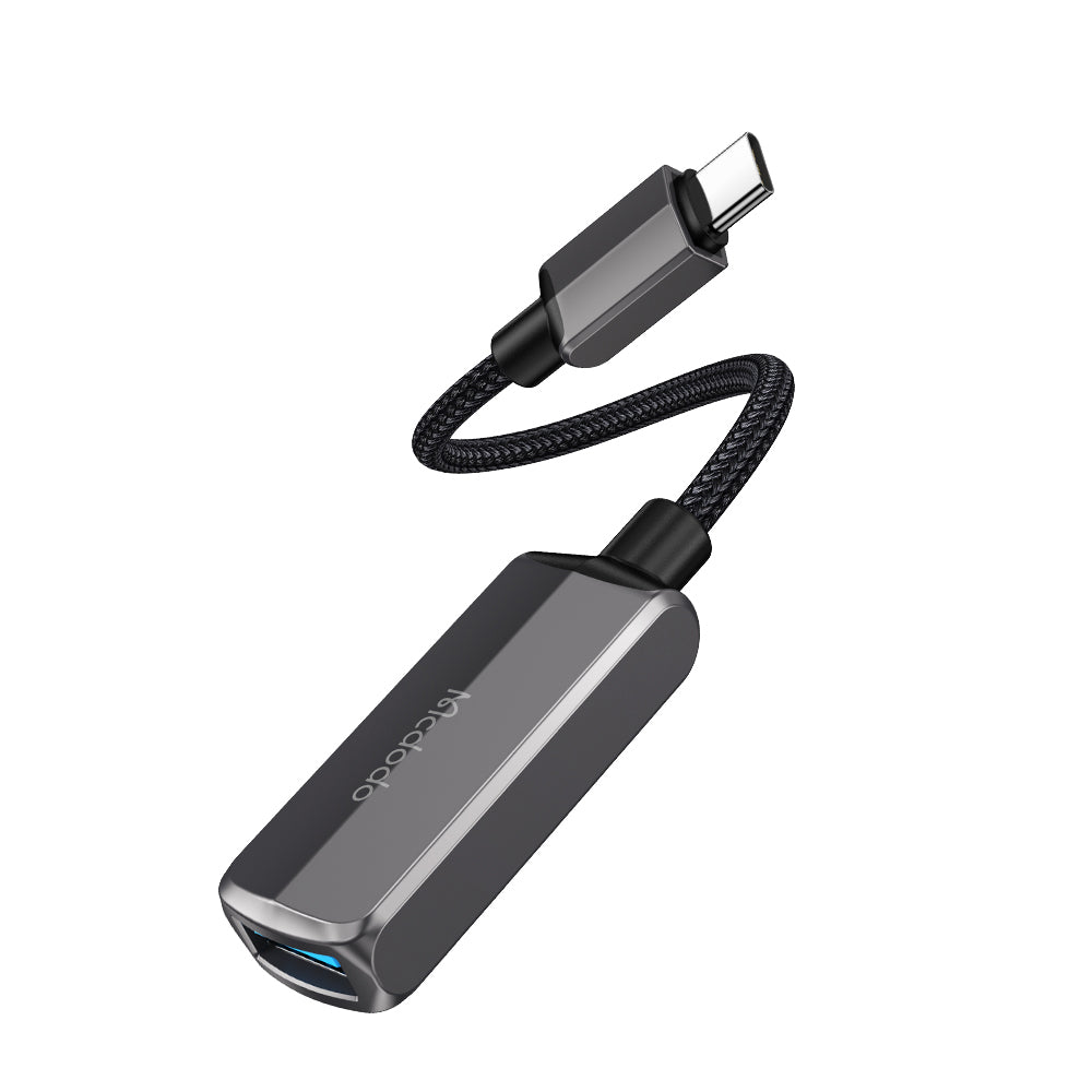 Mcdodo - OTG Adapter (CA-2830) - Type-C to Type-C, USB, Aluminum Alloy, Nylon, 3A. 60W, 13cm - Dark Grey