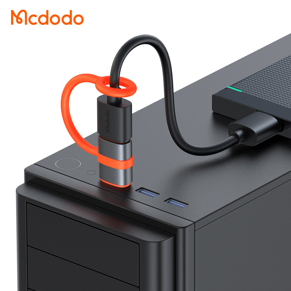 Mcdodo - Adapter (OT-3800) - with Silicone Hook, Aluminium Alloy, Type-C to USB 3.0, 5Gbps, Portable Design, Plug&Play - Grey