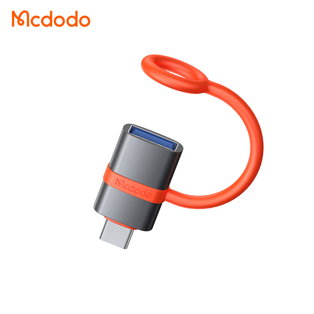 Mcdodo - Adapter (OT-3810) - with Silicone Hook, Aluminium Alloy, USB to Type-C, 5Gbps, Portable Design, Plug&Play - Grey