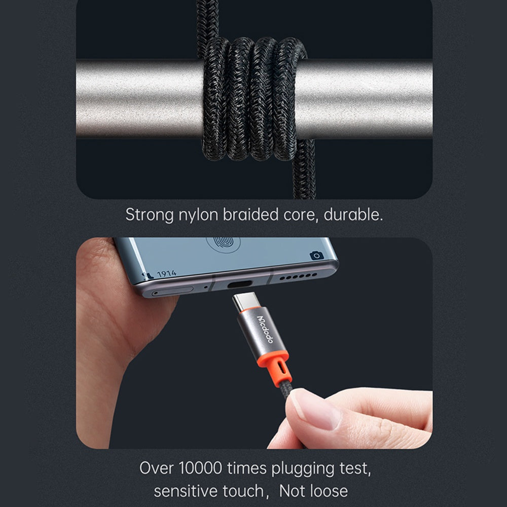 Mcdodo - Audio Cable Castle (CA-0820) - Type-C to Jack 3.5mm, Nylon Braided, 1.2m - Black