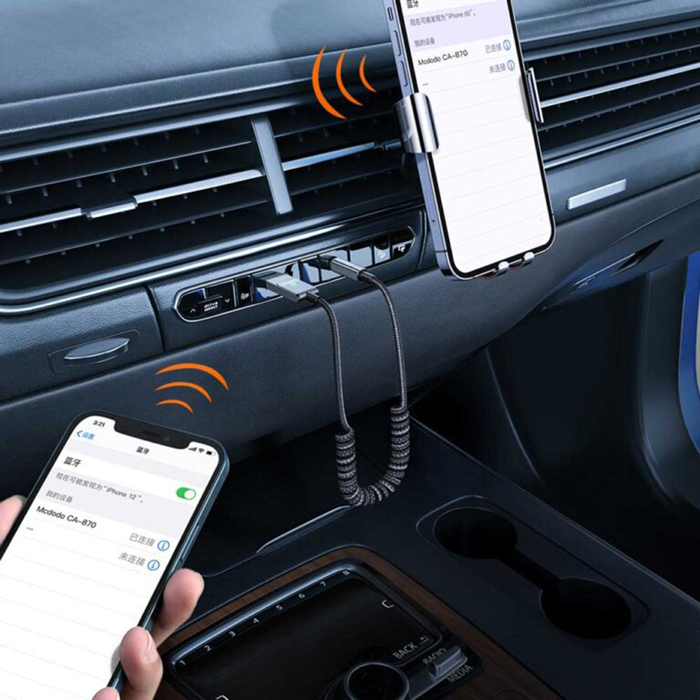 Mcdodo - Audio Cable (CA-8700) - Type-C to Jack 3.5mm, Coil Design, Nylon Braided, 1.7m - Black