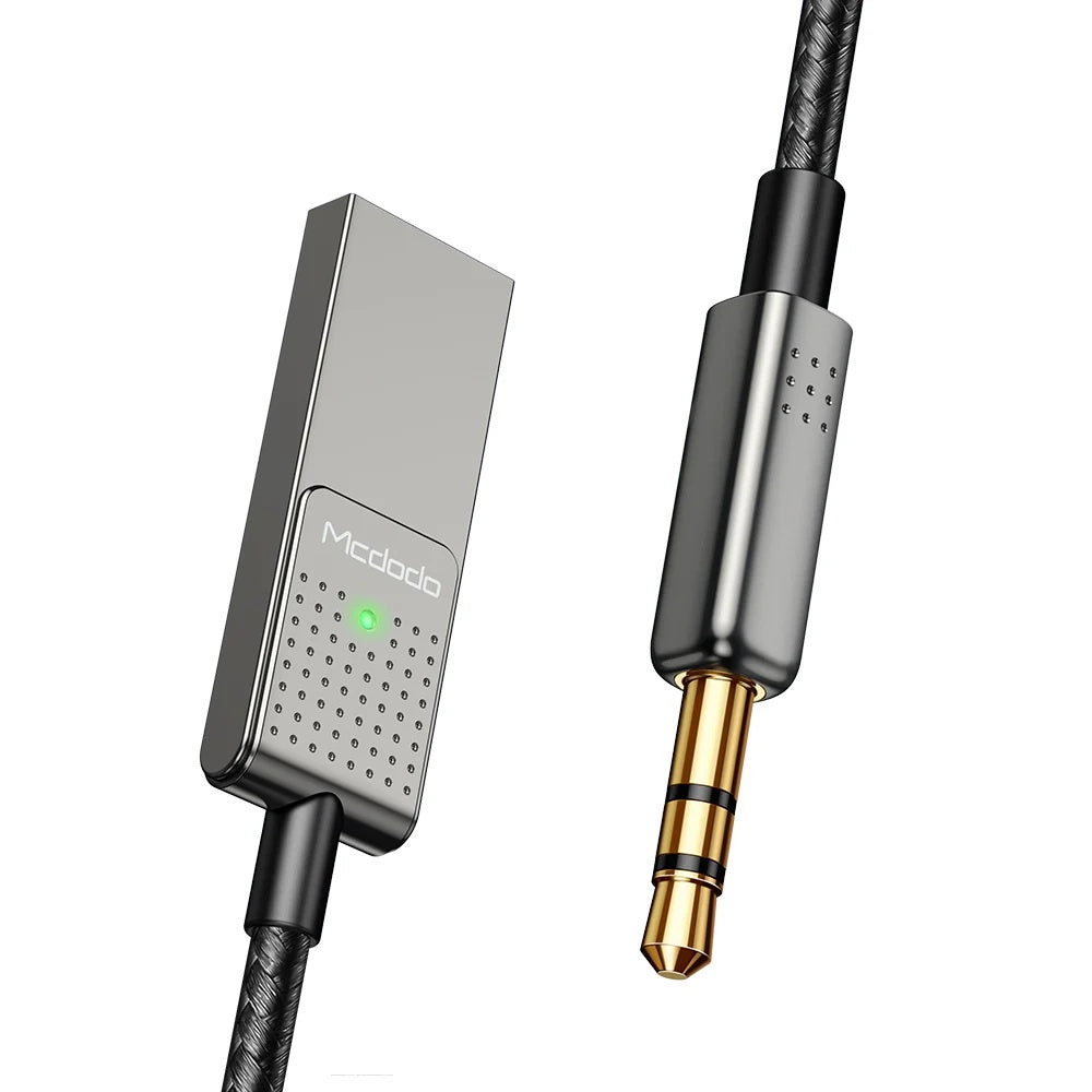 Mcdodo - Audio Cable (CA-8700) - Type-C to Jack 3.5mm, Coil Design, Nylon Braided, 1.7m - Black