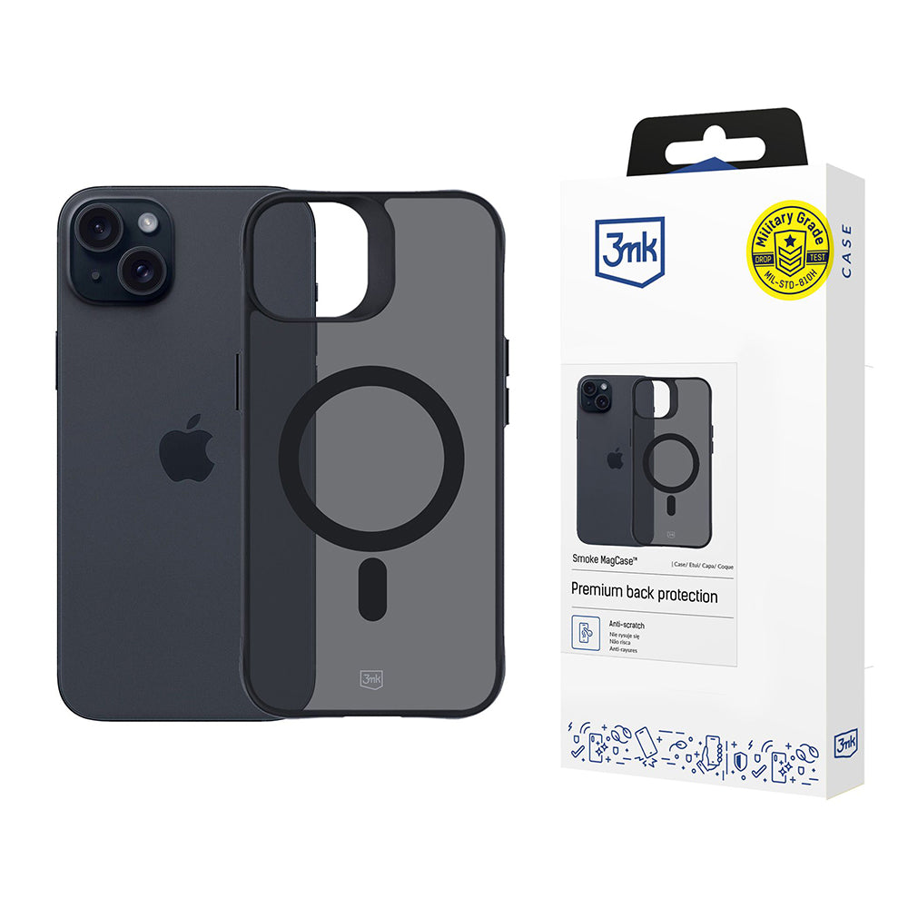 3mk - Smoke MagCase - iPhone 15 - Black