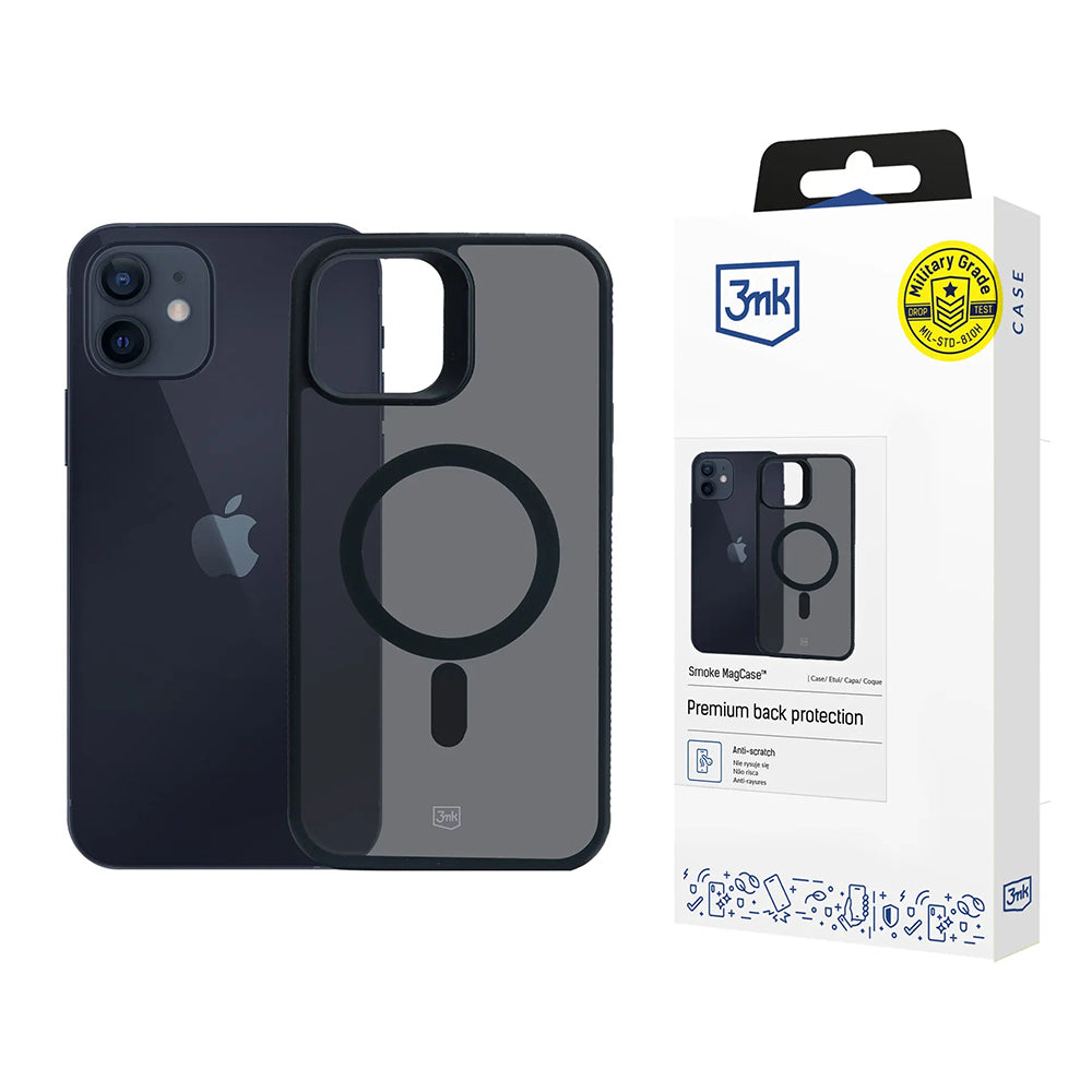 3mk - Smoke MagCase - iPhone 12 Pro / iPhone 12 - Black
