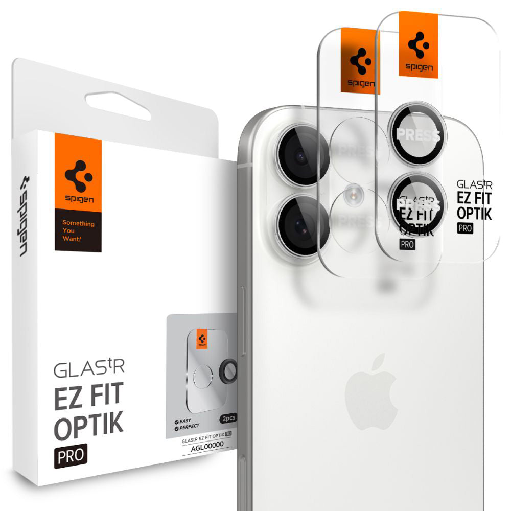 Spigen - Optik.tR EZ Fit Pro Camera Glass (2 pack) - iPhone 17 / iPhone 16 Plus / iPhone 16 - Silver