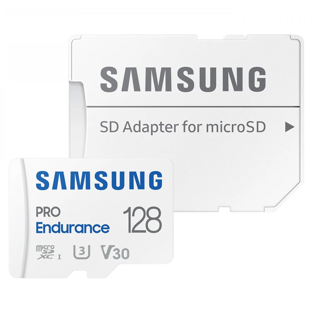 Samsung - Memory Card PRO Endurance (MB-MJ128KA/EU) - MicroSDXC, Adapter, 128GB, UHS-I, U3, V30, Class 10, 100MB/s - White
