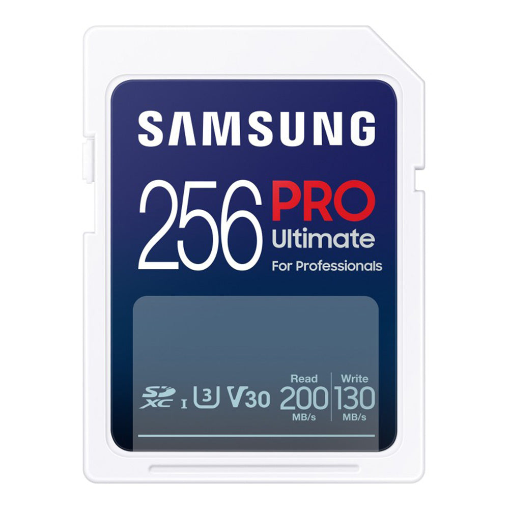 Samsung - Memory Card PRO Ultimate (MB-SY256S/WW) - SDXC, 256GB, UHS-I, U3, V30, A2, 200MB/s, for DSLR, Camcoder - Blue