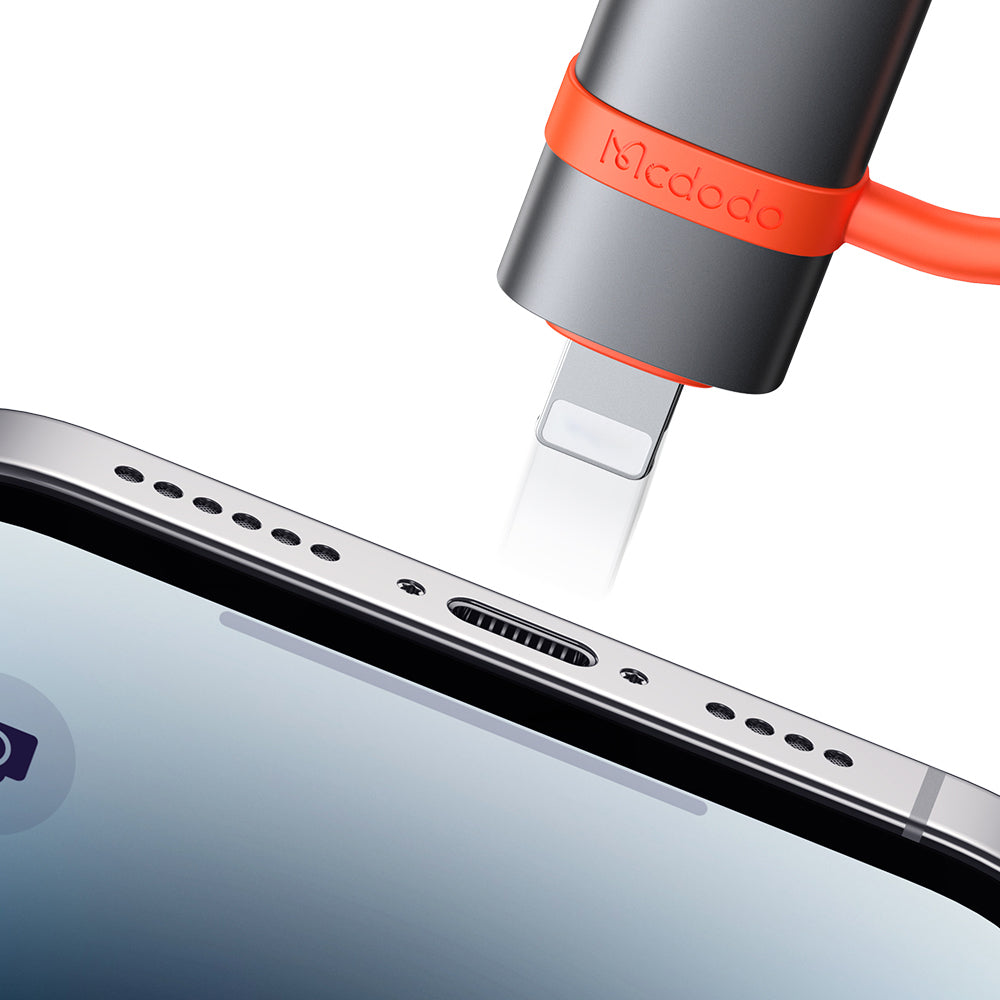 Mcdodo - Adapter (OT-2600) - with Silicone Hook, Aluminium Alloy, USB to Lightning, 480Mbps, Portable Design - Grey