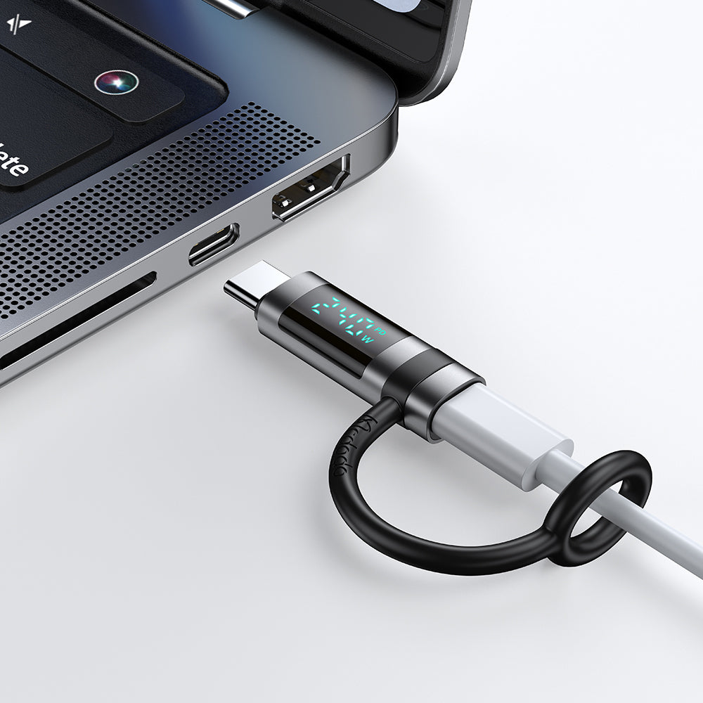 Mcdodo - Adapter Pigeon Series (OT-2620) - with Silicone Hook, Aluminium Alloy, USB-C to USB-C, 240W, Portable Design - Black