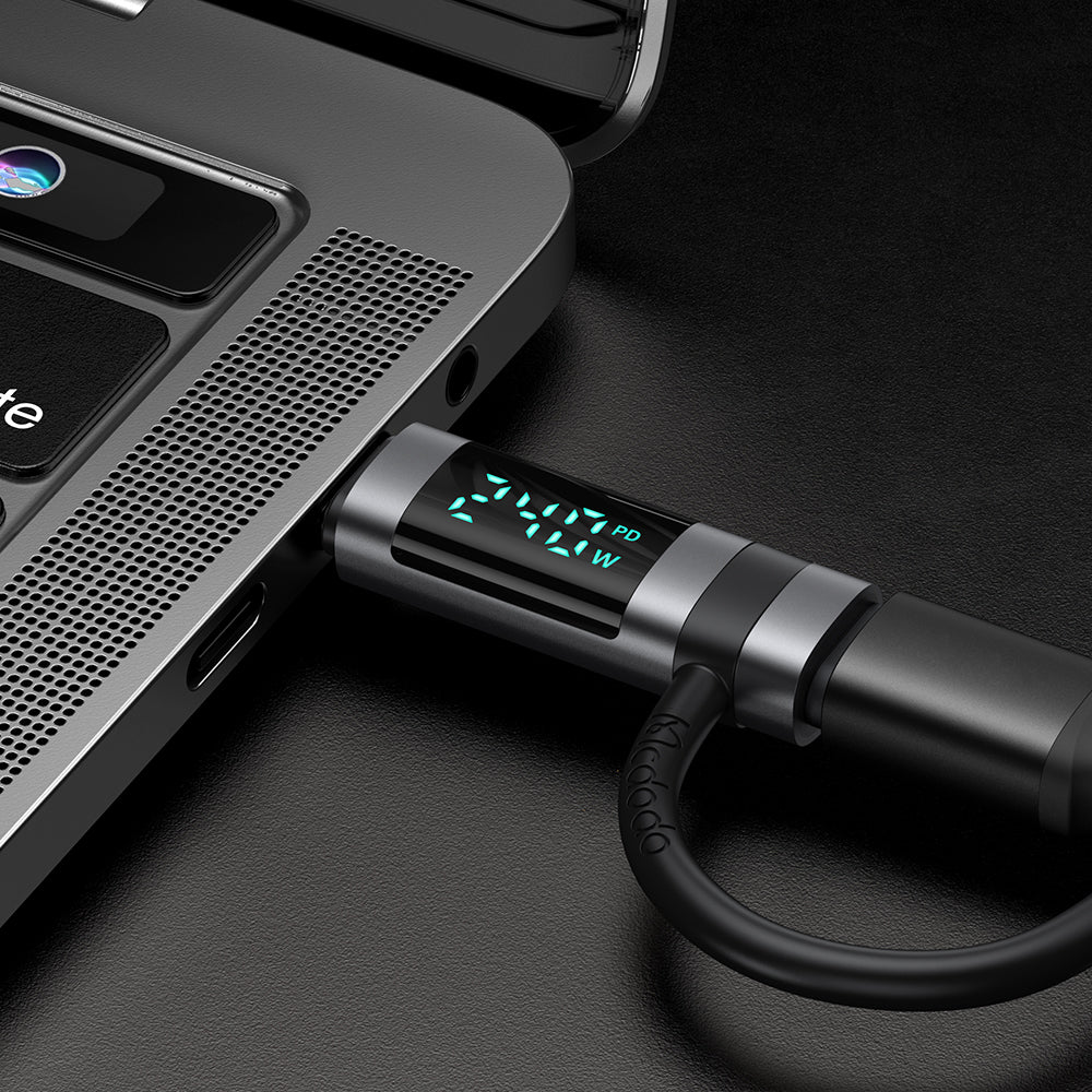 Mcdodo - Adapter Pigeon Series (OT-2620) - with Silicone Hook, Aluminium Alloy, USB-C to USB-C, 240W, Portable Design - Black