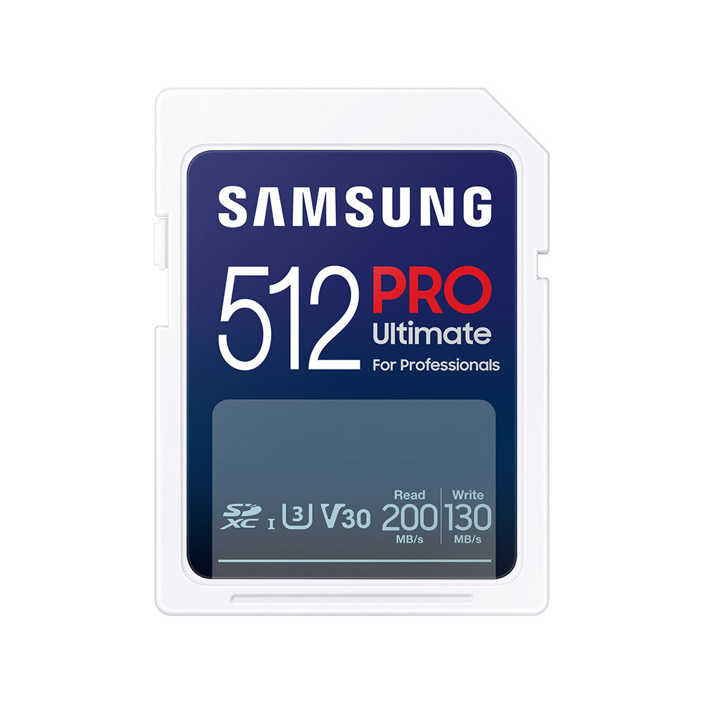 Samsung - Memory Card PRO Ultimate (MB-SY512S/WW) - SDXC, 512GB, UHS-I, U3, V30, A2, 200MB/s, for DSLR, Camcoder - Blue