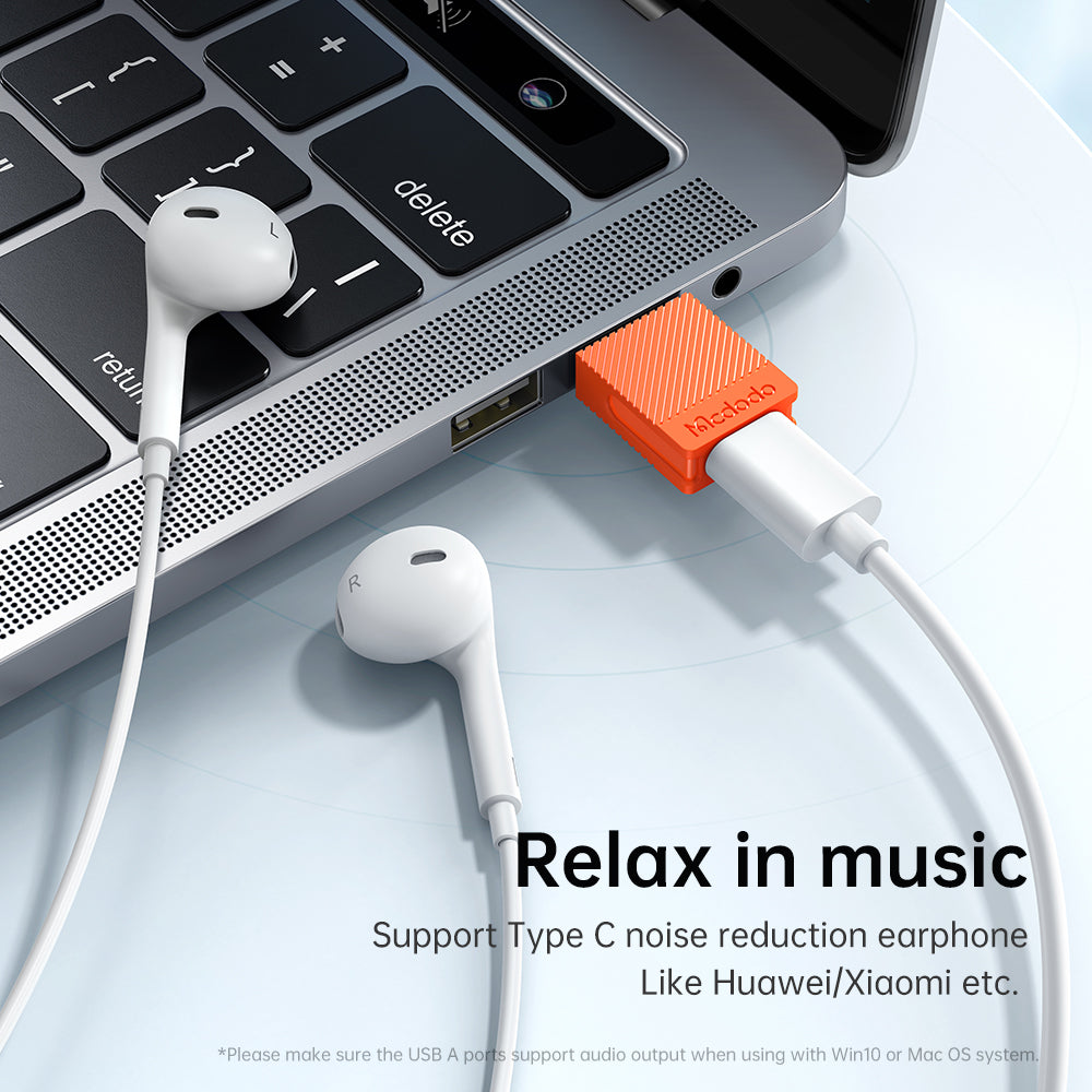 Mcdodo - OTG Adapter (OT-6550) - Type-C to USB 3.0 Convertor, Ultra-fast Data Sync, TPE - Orange