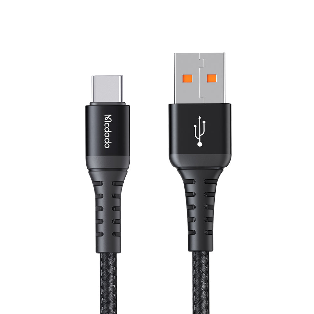 Mcdodo - Data Cable (CA-2271) - USB to Type-C, Nylon Braided, Aluminum Alloy, Support QC4.0/3.0, 1m - Black