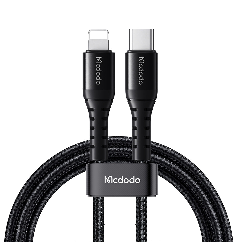 Mcdodo - Data Cable (CA-5631) - Type-C to Lightning, Nylon Braided, Aluminum Alloy, PD36W, 1m - Black