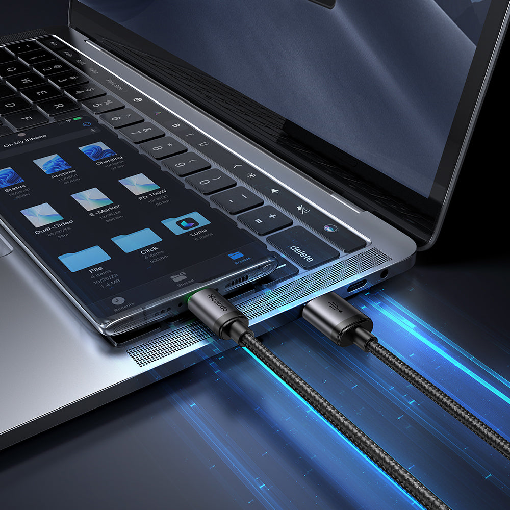 Mcdodo - Data Cable (CA-3990) - USB to Micro-USB, Nylon Braided, Aluminum Alloy, QC4.0, 1m - Black