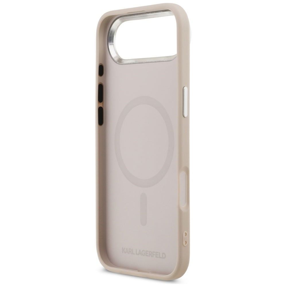 Karl Lagerfeld - Leather Karl & Choupette Pins MagSafe (KLHMP17MPSMLRKCP) - iPhone 17 Air - Pink