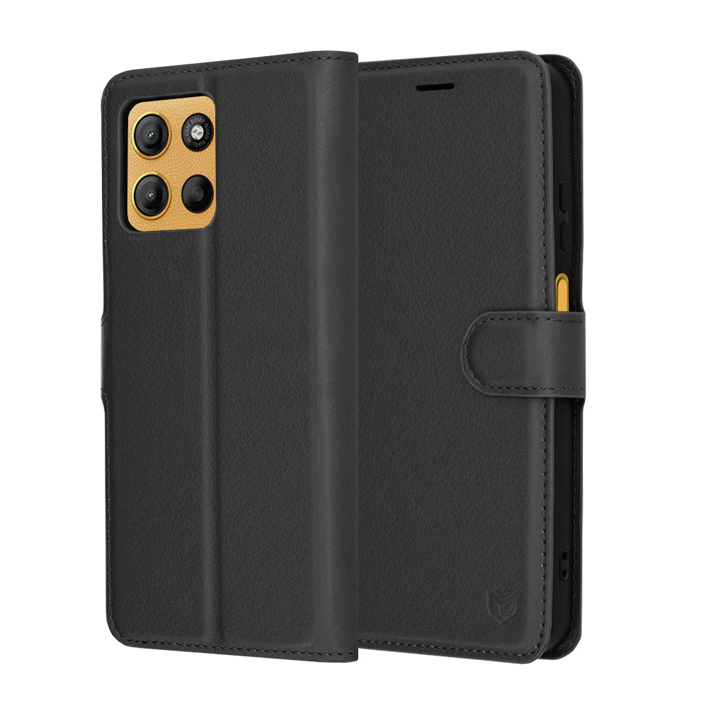 Techsuit - Leather Folio - Motorola Moto G15 / G15 Power - Black