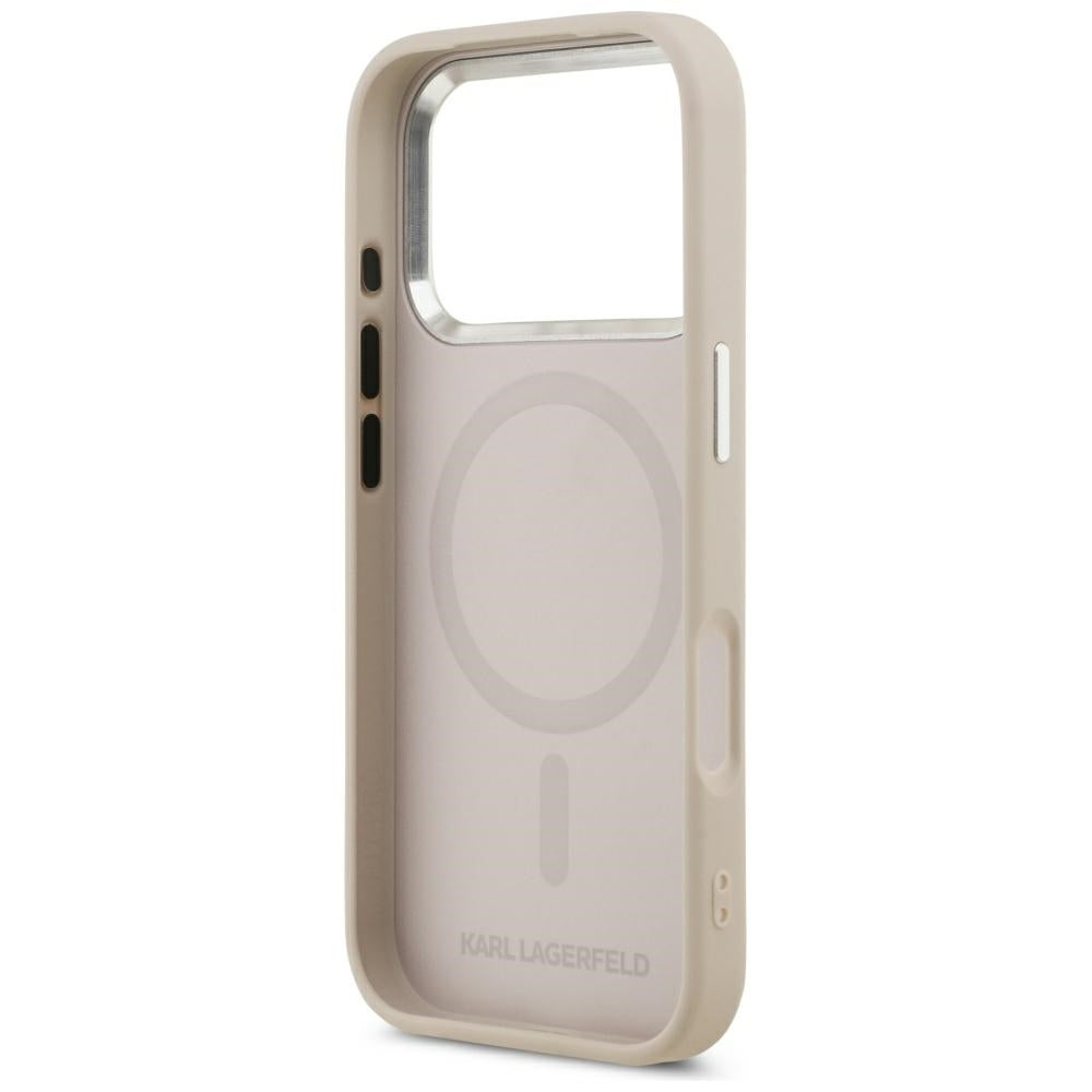 Karl Lagerfeld - Leather Choupette Pin MagSafe (KLHMP17LPSMLRCHP) - iPhone 17 Pro - Pink