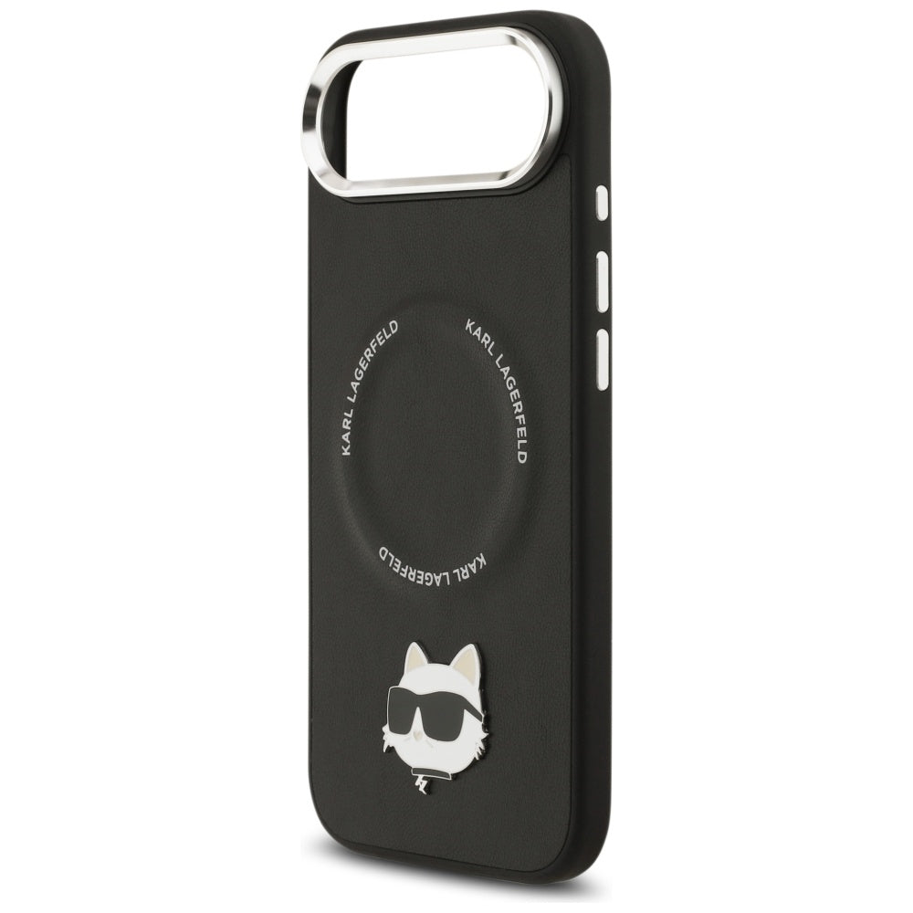 Karl Lagerfeld - Leather Choupette Pin MagSafe (KLHMP17MPSMLRCHK) - iPhone 17 Air - Black