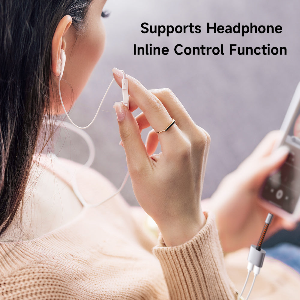 Mcdodo - Audio Adapter (CA-3370) - Type-C to 2x Type-C, 3A, 60W, Premium Sound Quality, Aluminum Alloy/Nylon, 0.1m - Gray