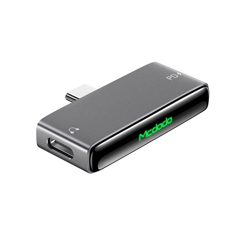 Mcdodo - Audio Adapter (CA-7670) - Type-C to 2x Type-C, PD60W Fast charge, Hi-Res, DAC chip, Suport Call Function - Black