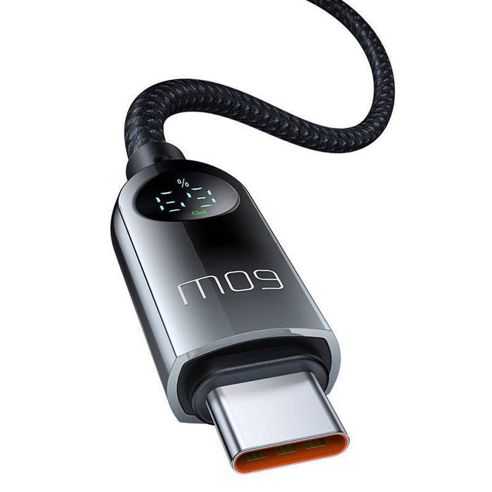 Mcdodo - Data Cable (CA-4780) - Type-C to Type-C, PD60W, with Built-in LED Display, ABS + Nylon, 1.2m - Black