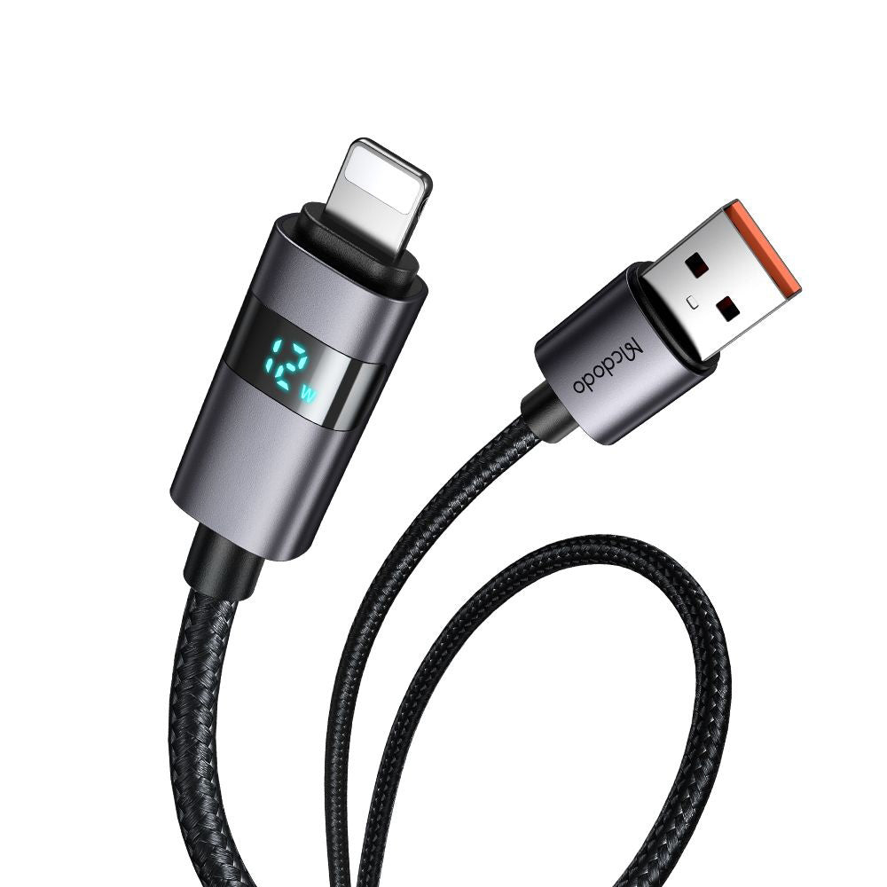 Mcdodo - Data Cable (CA-6490) - USB-A to Lightning, LED Display, 3A, 1.2m - Black