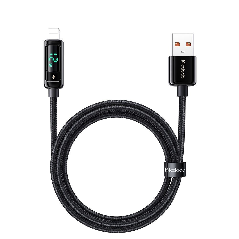 Mcdodo - Data Cable (CA-9940) - USB-A to Lightning, 3A, Digital Display, 1.2m - Black