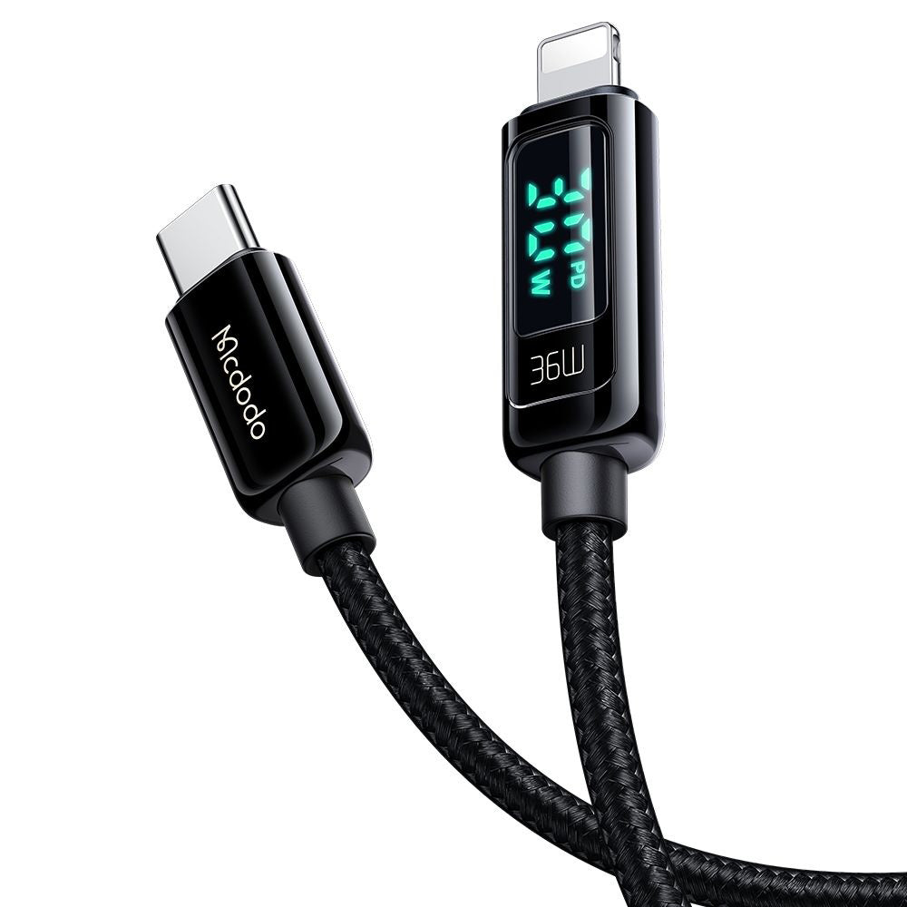 Mcdodo - Data Cable (CA-8810) - USB-C to Lightning, 36W, Digital Display, 1.2m - Black