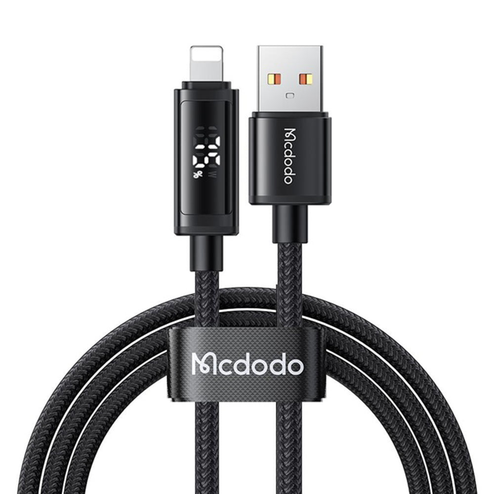 Mcdodo - Data Cable (CA-7970) - USB-A to Lightning, Dual LED Display, 3A, 1.2m - Black
