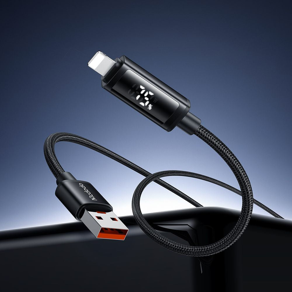 Mcdodo - Data Cable (CA-7970) - USB-A to Lightning, Dual LED Display, 3A, 1.2m - Black